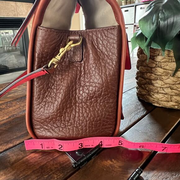 Coach Mini Bleeker Riley Carry All Leather Purse with Coral Accents Crossbody - Picture 11 of 13